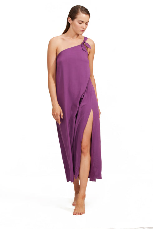 Gottex Luma One Shoulder Sarong Style Maxi Dress